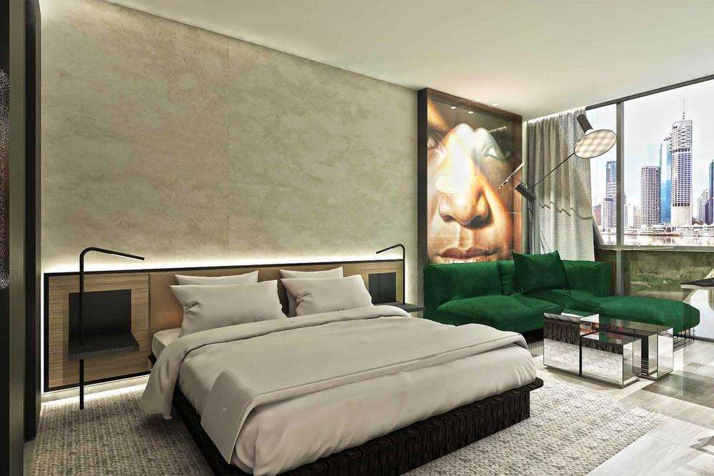 Crystalbrook Vincent Otel Brisbane Oda fotoğraf A rendering of a guest room